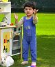 Mi Arcus 100% Cotton Peri Knitted Dungaree With Front Pocket - Purple