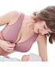 MOMISY Cotton Spandex Front Open Wireless Nursing Bra - Fuschia