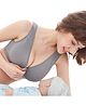 MOMISY Cotton Spandex Front Open Wireless Nursing Bra -Dark Grey