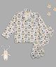 Pyjama Party Full Sleeves Baby Zebra Printed Night Suit - Off White