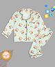 Pyjama Party Full Sleeves Funky Monkey Printed Night Suit - Green