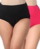 Morph Pack Of 2 Solid Maternity Post Delivery Period Panties - Black Dark Pink