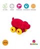 RUBBABU Natural Rubber Little Dog  Pull Along Toy- Red