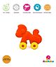 RUBBABU Natural Rubber Little  Monkey  Pull Along Toy- Orange