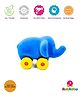 RUBBABU Natural Rubber Little Elephant Pull Along Toy- Blue