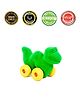 RUBBABU Natural Rubber Little Dinosaur Pull Along Toy-  Green