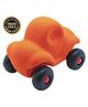 RUBBABU Natural Rubber Run-Along Car Pull Along Toy- Orange