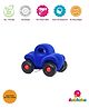 RUBBABU Natural Rubber Wholedout Car Push & Go Toy- Blue