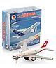 Shinsei Pull Back Swiss A380 Plane with Stand - White (Color May Vary)