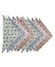 Trance Home Linen Super Soft 100% Cotton Thin Malmal Face Towels Hygiene Wash Cloth Hankies for New Babies Cotton Reusable Napkins Color Boats - 10 pcs