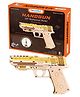 Funvention Handgun DIY Functional Mechanical Model STEM 3D Puzzle Lerning Collectible Kit With Rubberband Shooting & Storage- Multicolor
