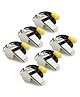 Toyshine, Stainless Steel Sports Whistles with Lanyard Loud Crisp Sound Whistles Bulk Great for Coaches Referees and Officials Pack of 6 SSTP