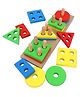 Toyshine Kids Wooden 4 Angle Geometric Blocks Building Stacker Shape Sorter Column Puzzle Stacking Toy Set