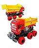 Toyshine 12 inches Oversized Collision Deformation 6 Wheels Friction Dumper Truck Construction Vehicle Toy for Kids - Red