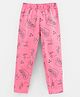 Doreme Cotton Capri Length Leggings Text Print- Pink