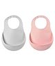 Beaba Set of 2 Silicone Bib - Old Pink and Light Grey