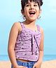 Babyhug Sleeveless Rayon Woven Crop Top With Bow Detailing Floral Print- Light Purple