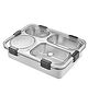Yamama 4 Grid Insulated Stainless Steel Lunch Box With Separate Bowl With Lid - Grey