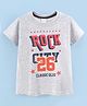 Olio Kids Cotton Knit Half Sleeves T-Shirt Text Print - Grey