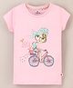 Ollypop Cotton Half Sleeves Top Girl Print- Pink