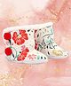 Coco Candy Floral Printed Fur Shoes Style Booties-White