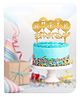 Babyhug Happy Birthday Cake Topper  Gold | Shimmer Decorative Topper  | Adds Glam to Celebration Cakes | Lightweight & Reusable | Perfect for Kids' Showpiece Cakes.