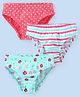 Babyhug 100% Cotton Knit Floral Print & Striped Panties Pack of 3 - Pink & Blue