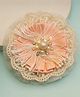 CHOKO Exquisite Blossom Satin Tulle And Lace Hair Clip - Peach Cream