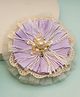 CHOKO Exquisite Blossom Satin Tulle And Lace Hair Clip - Purple Off White