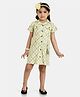 Peppermint Half Puffed Sleeves Plaid Checked Shirt Dress - Lemon Yellow