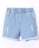 Mark & Mia Above Knee Length Denim Solid Color Shorts - Light Blue