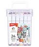 Deli Sketch Marker Dual Tip Art Marker Brush and Chisel 24 Colours - Multicolour