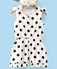Mark & Mia Cotton Sleeveless Jumpsuit Polka Dot Print- White