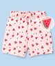 Lazy Bones Cotton Knee Length Shorts Watermelon Print- Pink