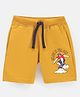 Lazy Bones Cotton Knee Length Shorts Skating Print- Yellow