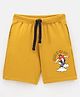 Lazy Bones Cotton Knee Length Shorts Skating Print- Yellow