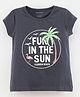 Lazy Bones Cotton Short Sleeves Top Fun In The Sun Print - Black