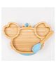 Star Kiddo Cute Crab Bamboo Suction Plate Baby Plate for Kids and Baby-Led Weaning Blue
