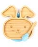 Starkiddo Bunny Bamboo Suction Plate and Learning Weaning Set - Blue