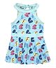 Babyoye Sleeveless Frock Swimsuit Slipper Print - Blue