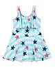 Babyhug Sleeveless Frock Swimsuit Star Print - Blue