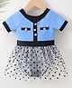 Kookie Kids Half Sleeves Frock Swimsuit Dots Print - Blue