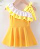 Kookie Kids Sleeveless Frock Swimsuit Solid Print- Yellow