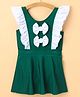 Kookie Kids Sleeveless Frock Solid Swimsuit with Bow Applique & Frill Detailing - Green
