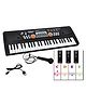 DOMENICO Electronic Digital Piano Keyboard 49 Keys Multi Function Portable Piano Keyboard with Sticker -  Black & White