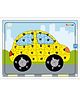 TodFod Car Shaped Wooden Jigsaw Puzzle Hindi Alphabets  Yellow - 36 Pieces