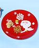 A Vintage Affair Round Santa Claus Ceramic Plate - Red