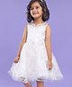 Mark & Mia Sleeveless Partywear Frock Star Embroidery - White