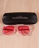 DukieKooky UV Protected Lens Sunglass With Case - Pink White