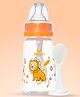 Mylo Baby Feels Natural Feeding Bottle, PP, BPA Free with anti-colic nipple - 125 ml (Orange Lion)